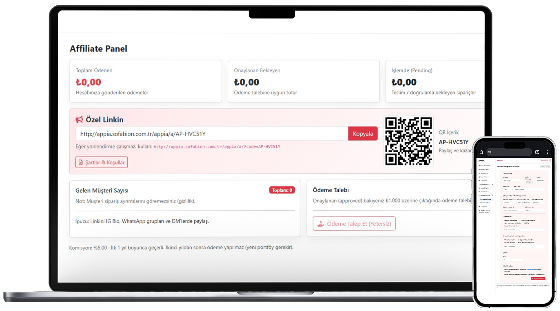 Affiliate Panel Mockup